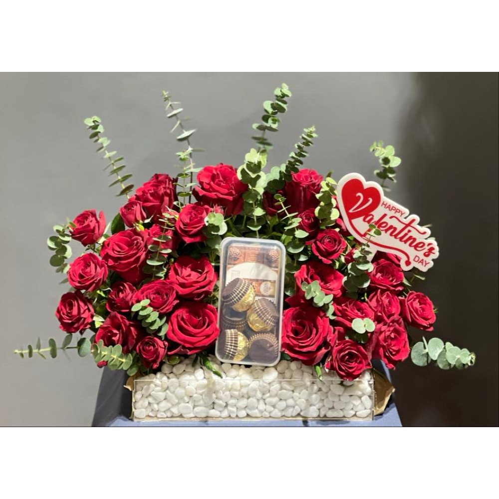 بوكس اكريلك مع ورد 