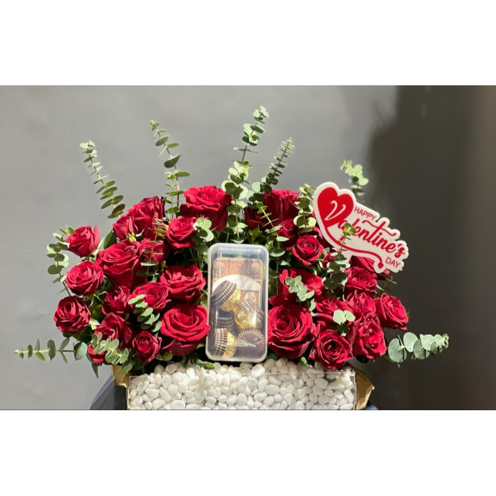 بوكس اكريلك مع ورد 