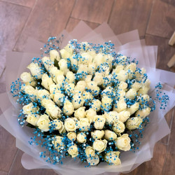 باقة ورد كبيرة ابيض 