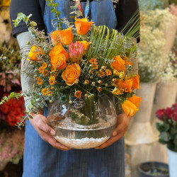 باقة ورد مع سمكة