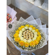 باقة ورد مع شوكلاته